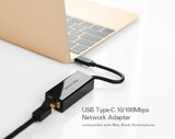 UGREEN USB-C Ethernet Adapter 10/100Mbps for Fast Internet Connection - 45-Degree Angle