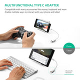 UGREEN USB Type-C Male to USB 3.0 Type A Female OTG Cable - White 15CM (30702) - Front View