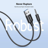 UGREEN Bluetooth 5.4 Car Adapter with Noise Cancellation & Enhanced Audio Quality - Side View
