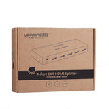 UGREEN 1 x 4 HDMI Amplifier Splitter - Black (40202) - Top-Down View