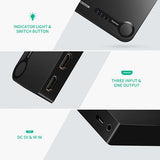 UGREEN 1 x 3 HDMI Switch - Black (40234) - 45-Degree Angle