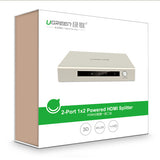 UGREEN HDMI 1 x 2 Amplifier Splitter Zinc Alloy (40276) - 45-Degree Angle