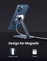 UGREEN 40290 Desk Adjustable and Foldable Aluminum Magsafe Charging Stand - Front View