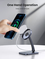 UGREEN 40290 Desk Adjustable and Foldable Aluminum Magsafe Charging Stand - Side View