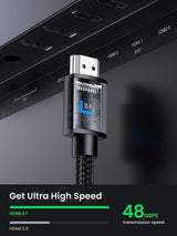 UGREEN 8K HDMI Extension Cable 1M - High-Speed 48Gbps Male to Female Connector - Front View