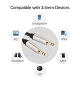 UGREEN 40787 Premium 3.5mm Male to 3.5mm Male Cable 15M - Top-Down View