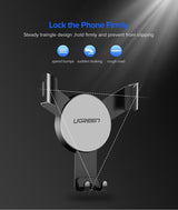 UGREEN 40907 Gravity Vent Phone Mount Holder with Automatic Jaws - Front View