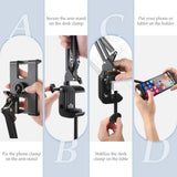 UGREEN 50394 Universal Holder with Folding Long Arm Black - Rear View