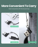 UGREEN 50568 USB-C 3.1 Female to USB-A 2.0 Male Adapter - 45-Degree Angle