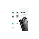 UGREEN 50627 USB-C to USB-A 3-Port Hub with RJ45 Gigabit Ethernet - Side View