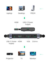 UGREEN 50633A 70m Wireless HDMI Transmitter and Receiver Set - 45-Degree Angle