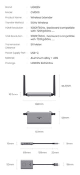 UGREEN 50633A 70m Wireless HDMI Transmitter and Receiver Set - Extra Image