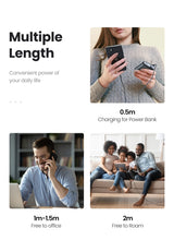 UGREEN 2M USB-A to Lightning iPhone Charging Cable - Black, MFI Certified - Close-Up Angle