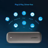 Ugreen M.2 B-Key Hard Drive Enclosure (6Gbps) 60355 - Side View