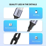 UGREEN 60408 USB A to C Quick Charging Cable - Close-Up Angle