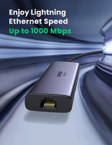UGREEN 7-in-1 USB-C Hub with 4K HDMI, Ethernet, and Card Reader - Rear View