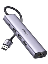 UGREEN 5-in-1 USB 3.0 Gigabit Ethernet Hub with 3 USB Ports and Type-C Power Supply