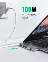 UGREEN 60560 Aluminum USB-C Hub for MacBook with 3 USB 3.0 Ports and 100W Power Delivery - 45-Degree Angle