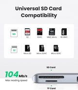 UGREEN 60560 Aluminum USB-C Hub for MacBook with 3 USB 3.0 Ports and 100W Power Delivery - Close-Up Angle