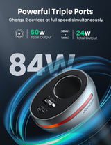 UGREEN 84W Dual Port Fast Charge Car Adapter (Space Grey)