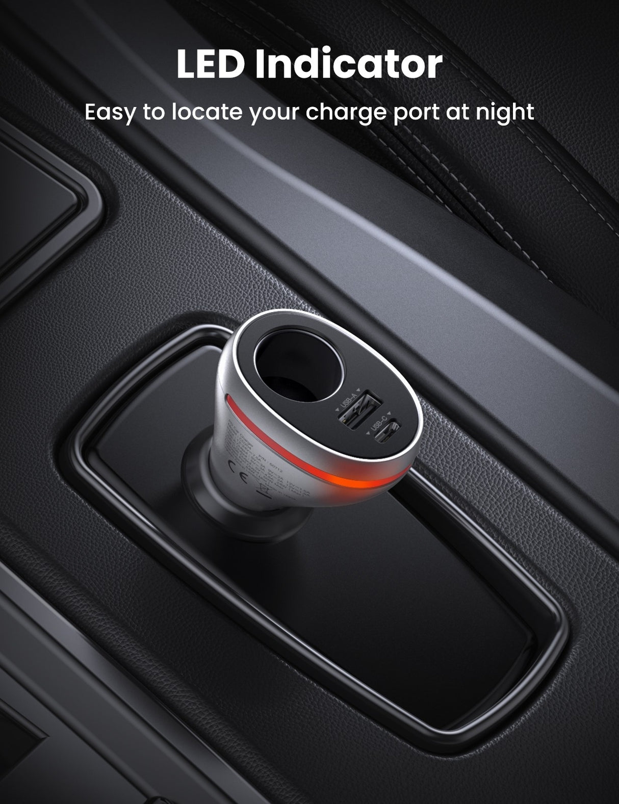 UGREEN 84W Dual Port Fast Charge Car Adapter (Space Grey)