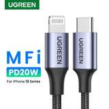 UGREEN 60759 USB-C to iPhone 8-pin Fast-Charging Cable 1M - Side View