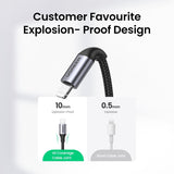 UGREEN 60761 USB-C to iPhone 8-pin Fast-Charging Cable 2M - Front View