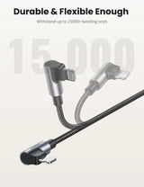 UGREEN 60763 90 Degree USB-C to iPhone 8-pin Cable 1M - 45-Degree Angle