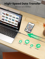 UGREEN 60763 90 Degree USB-C to iPhone 8-pin Cable 1M - Rear View