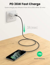 UGREEN 60765 90 Degree USB-C to iPhone 8-pin Cable 2M - Front View