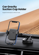UGREEN 60990 Adjustable Suction Cup Car Phone Holder (Black) - Top-Down View