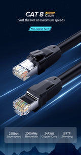 UGREEN Cat 8 Ethernet Cable - 5M Ultra High-Speed Pure Copper Network Cable - 45-Degree Angle