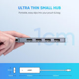 UGREEN 4-Port USB3.0 Hub with Micro USB Power Supply 70336 - Side View