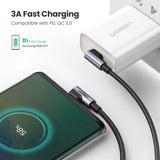 UGREEN 70529 60W Angle USB C to C Cable 1M - Side View