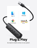 UGREEN 80657 USB 3.0 4-Port Hub - Front View