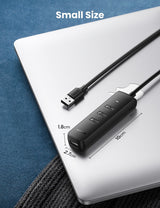 UGREEN 80657 USB 3.0 4-Port Hub - 45-Degree Angle