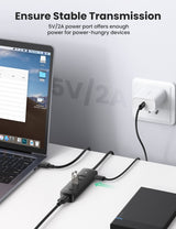 UGREEN 80657 USB 3.0 4-Port Hub - Rear View