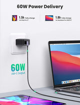 UGREEN 80714 USB-C 2.0 to Angle USB-C Cable Black 3M - Close-Up Angle