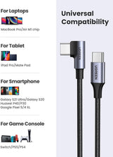 UGREEN 80714 USB-C 2.0 to Angle USB-C Cable Black 3M - 45-Degree Angle