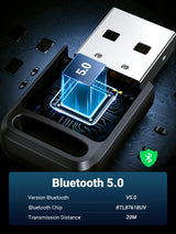 UGREEN 80890 Bluetooth 5.0 USB Adapter - Side View