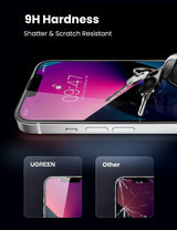 UGREEN 80969 HD Tempered Glass Screen Protector with Easy Align Applicator for iPhone 13 Pro Max / 14 Plus (2-Pack) - Front View