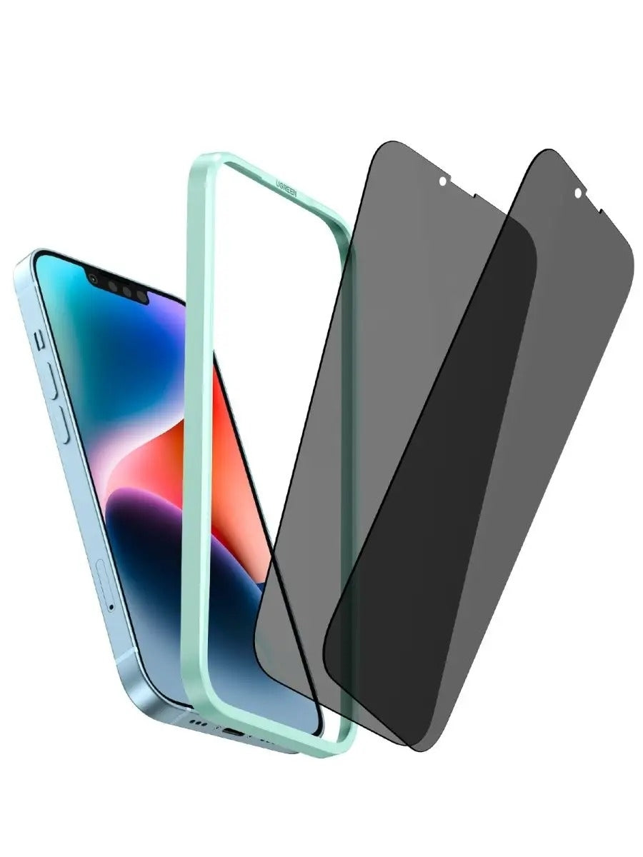 UGREEN 80992 Privacy Tempered Glass Screen Protector with Easy-Align Applicator for iPhone 13 Pro Max / 14 Plus (1-Pack)