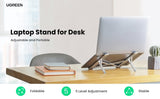 UGREEN 90312 Portable Ergonomic Laptop Stand (Space Gray) - Top-Down View