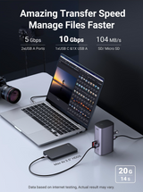 UGREEN 90325 13-in-1 USB-C Docking Station with 8K Triple Display Support - Close-Up Angle