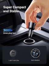 UGREEN 63W Dual-Port Fast Charging Car Adapter - Close-Up Angle