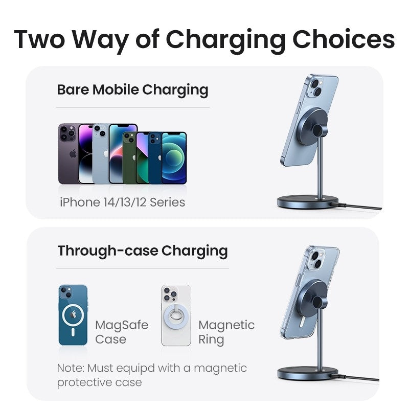 UGREEN 90668 2-in-1 Magnetic Wireless Charger for iPhone and AirPods