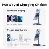 UGREEN 90668 2-in-1 Magnetic Wireless Charger for iPhone and AirPods - Close-Up Angle