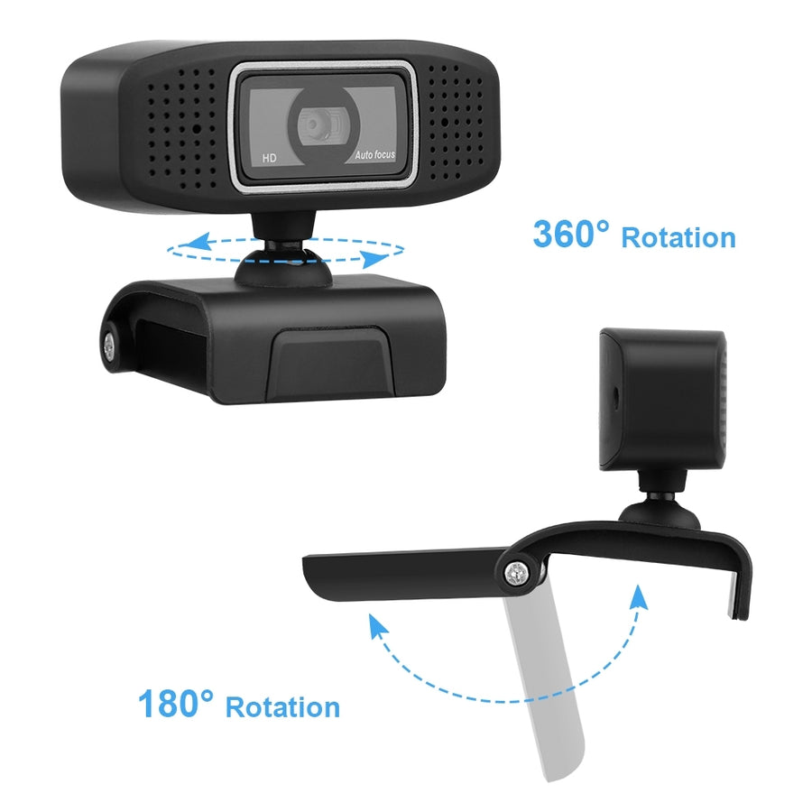 A15 Full HD 1080P USB webcam with universal clip, built-in microphone