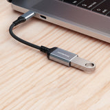 Simplecom CA131 USB-C Male to USB-A Female USB 3.0 OTG Adapter Cable - Top-Down View