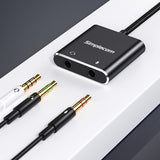 Simplecom CA152 USB to 3.5mm Audio and Microphone Sound Card Adapter for TRS or TRRS Headset with Mic - Front View